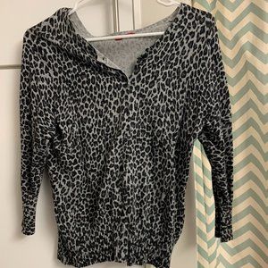 Debbie Morgan Grey Cheetah Print Cardigan